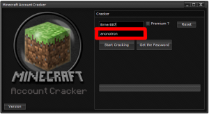 minecraft account password and email